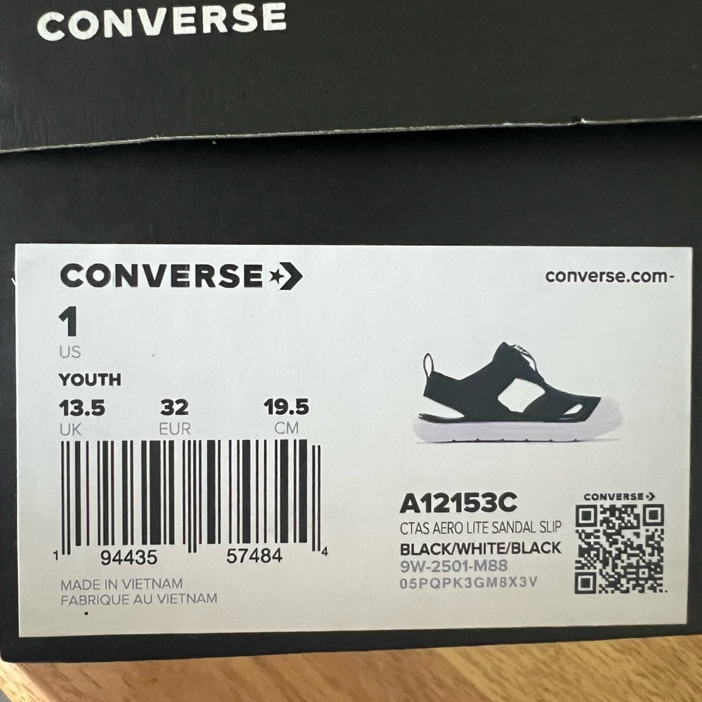 Converse Black and White Sandals with Classic Design